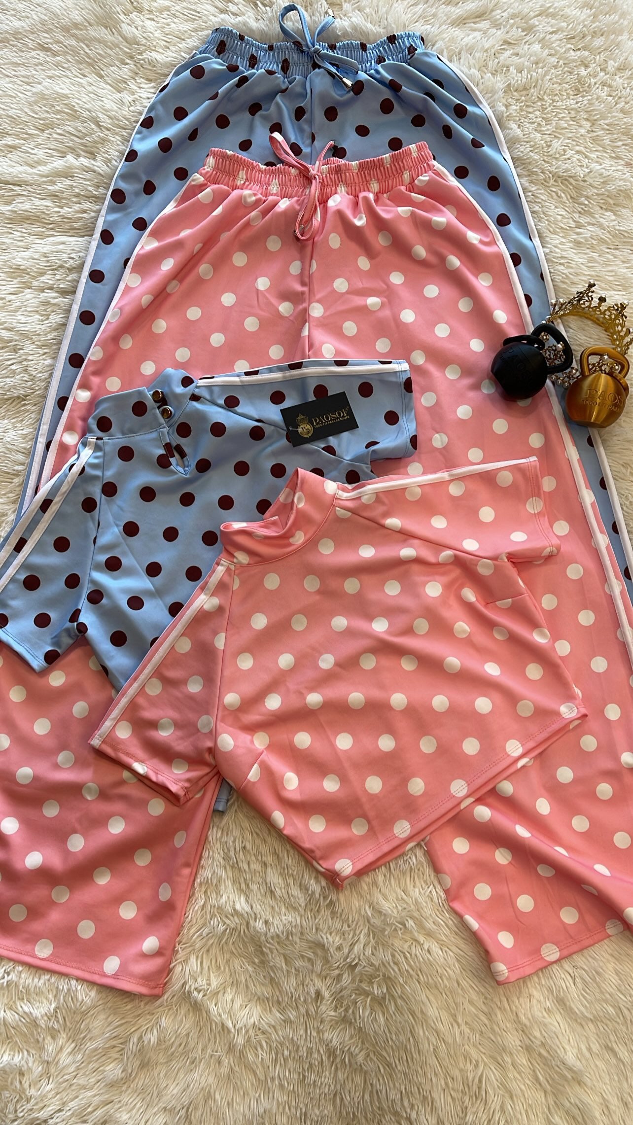 Conjunto pans polka dots